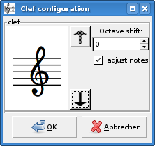 the clef change dialog