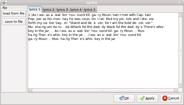 The lyrics editor