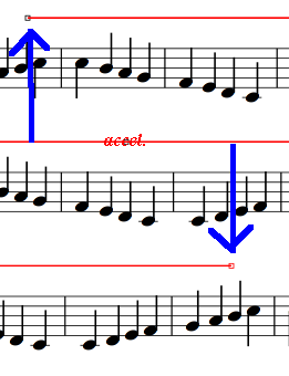 creazre un ritaardando multi pentagramma