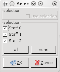 The selection dialog