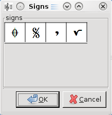 The sign dialog