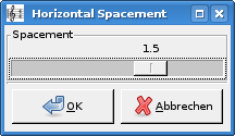 the spacement dialog