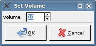 la finestra di configurazione del volume