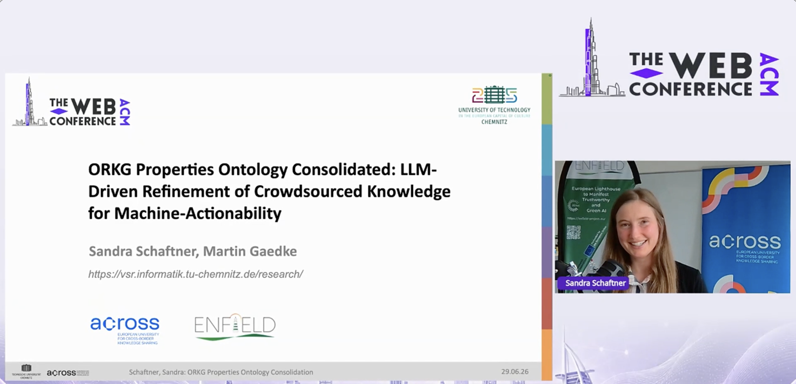 Screenshot of the workshop recording showing Sandra Schaftner and the slide with the title 